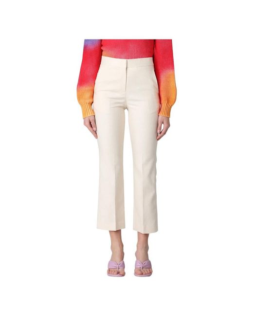 MSGM Natural Straight Trousers