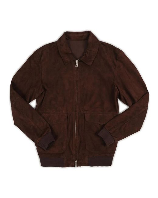 DFOUR® Jassen ,Bruin ,Polyester Polyester Bomber Parka Jas in het Brown voor heren