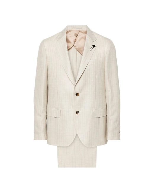 Lardini White Single Breasted Suits for men