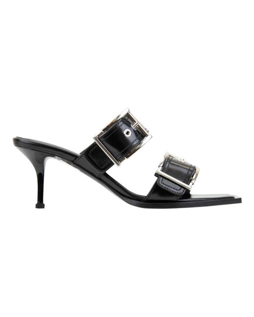 Alexander McQueen Black Heeled Mules