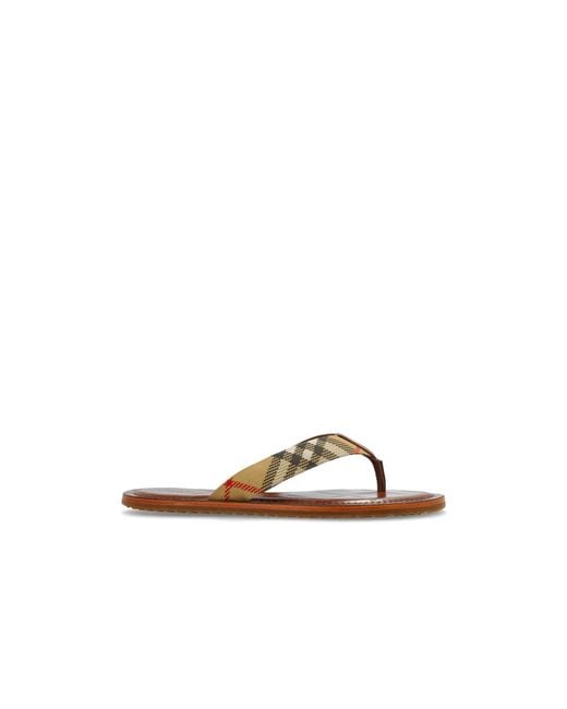 Burberry Brown Flip Flops