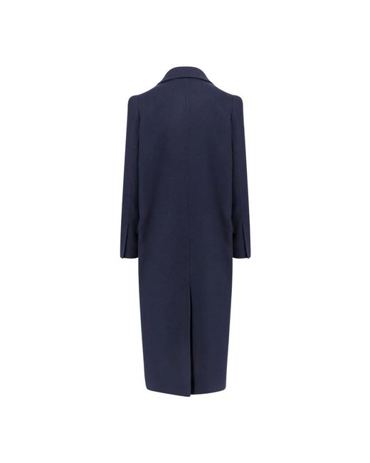 Max Mara Blue Double-Breasted Coats