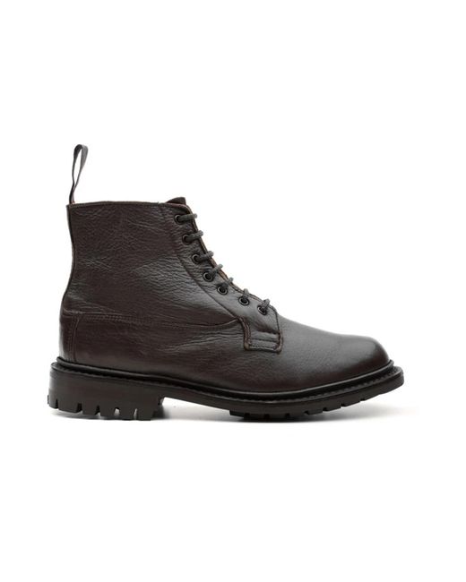 Tricker's Black Lace-Up Boots