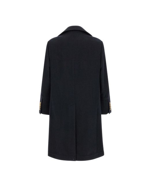 Brunello Cucinelli Double-Breasted Crest-Button Coat in het Blue voor heren