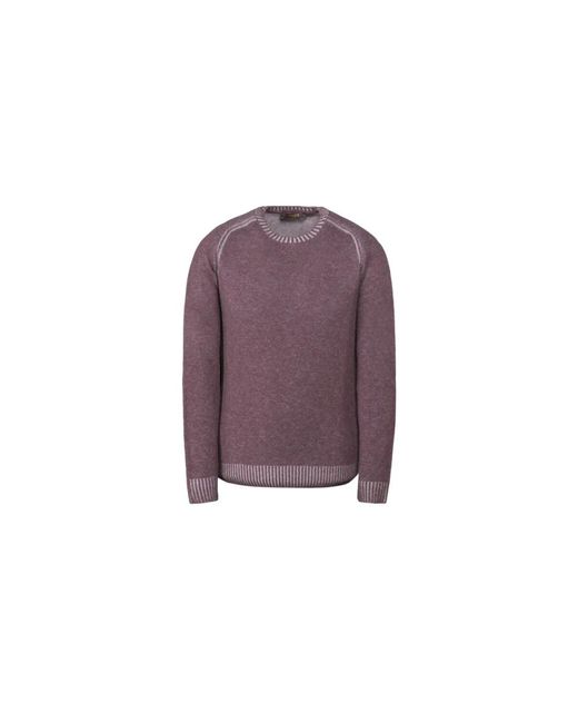 Round-Neck Knitwear Moorer de hombre de color Purple