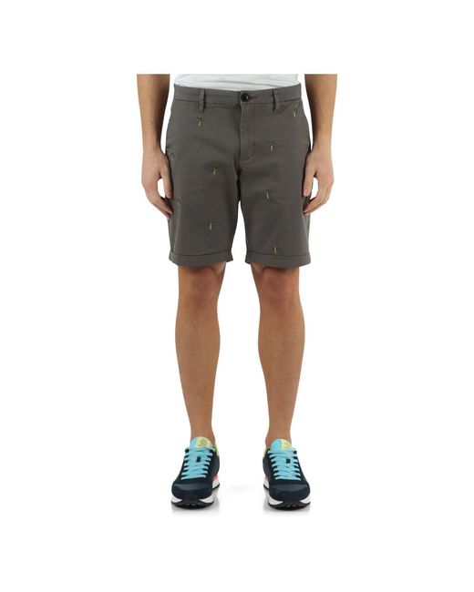 Sun 68 Gray Casual Shorts for men