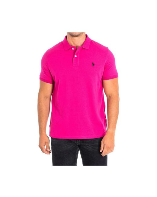 Fuchsia polo shirt di U.S. POLO ASSN. in Pink da Uomo