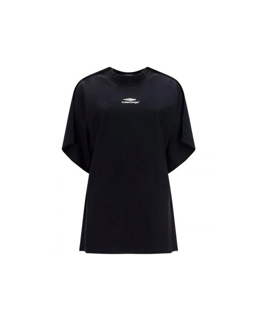 Balenciaga Black Logo Baumwoll T-Shirt