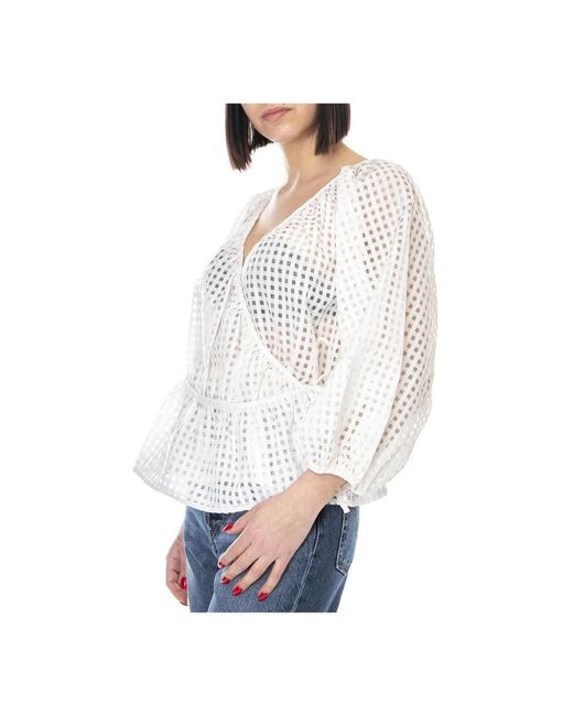 Levi's Overhemden ,Wit ,Polyester V-Hals Crossover Top in het White