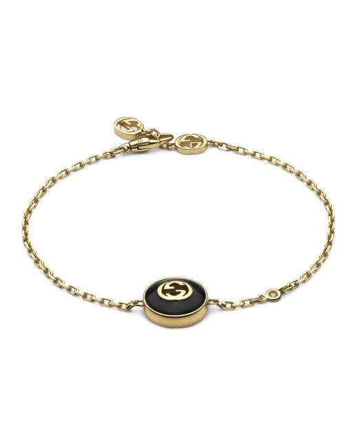 Yba786556001 - interlocking bracelet in di Gucci in Metallic