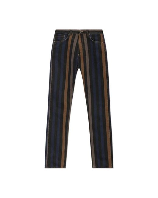 Versace Gestreepte Rechte Jeans in het Black voor heren