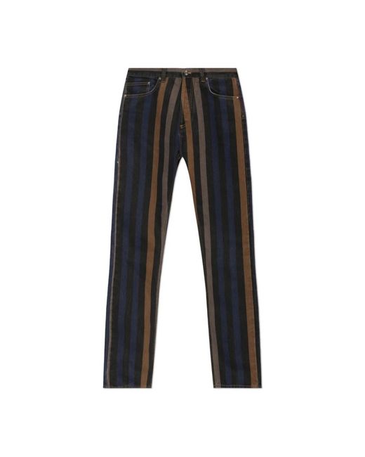 Versace Gestreepte Rechte Jeans in het Black voor heren