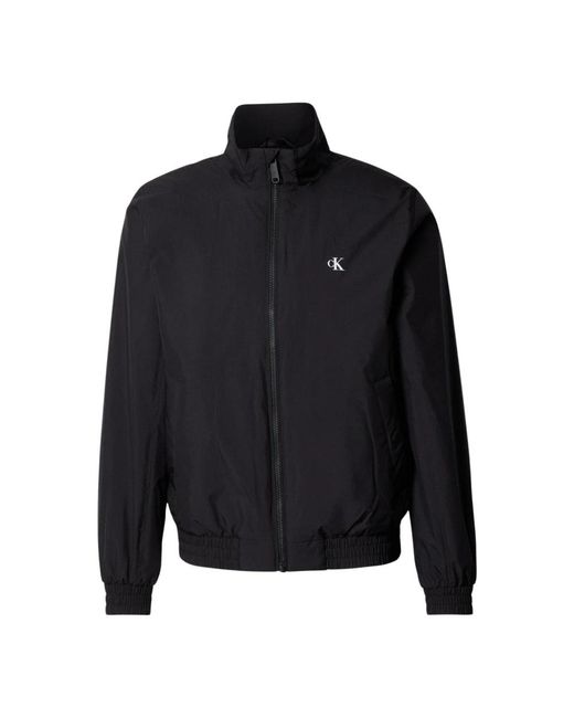 Calvin Klein Jassen ,Zwart ,Polyester Ls Padded Harrington in het Blue voor heren