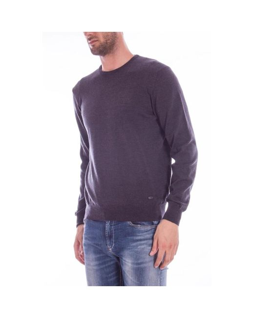 Armani Purple Round-Neck Knitwear for men