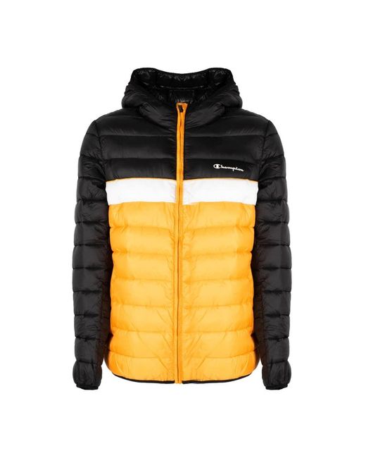 Champion Jassen ,Veelkleurig ,Leer Gewatteerde Jas Met Capuchon in het Orange voor heren