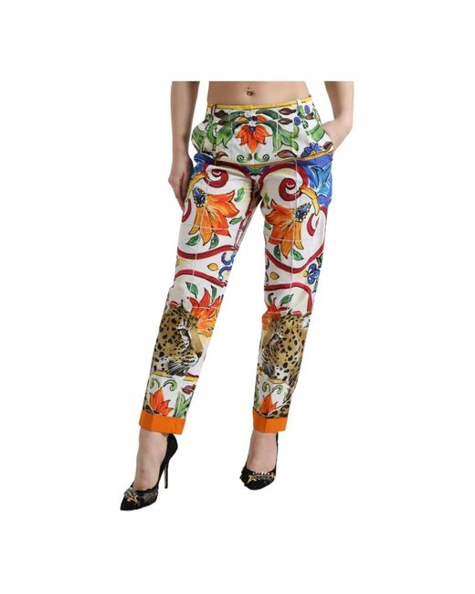 Slim-fit trousers Dolce & Gabbana de color Multicolor