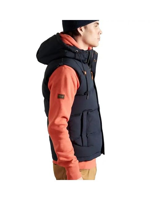 Superdry Gewatteerd Vest Voor Klassiek Marineblauw in het Blue voor heren