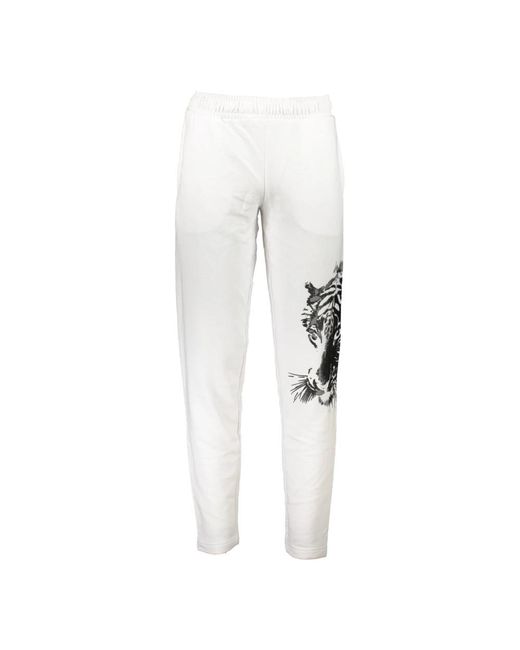 Roberto Cavalli Broeken ,Wit ,Sportieve Witte Herenbroek Met Elastische Taille in het White voor heren