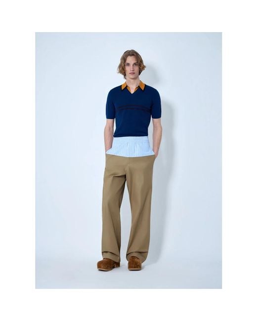 Dries Van Noten Blue V-Neck Knitwear for men