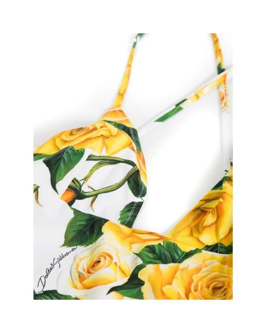 Dolce & Gabbana Yellow Blumenmuster dreieck cup badeanzug