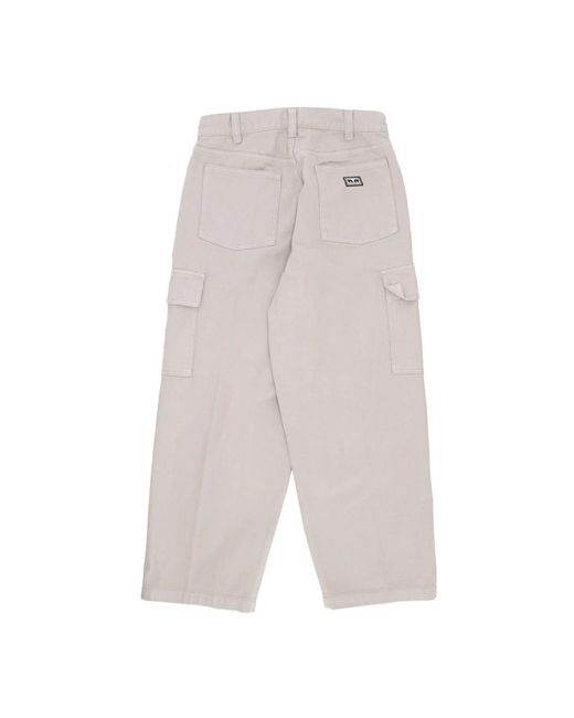 Obey Gray Straight Trousers for men