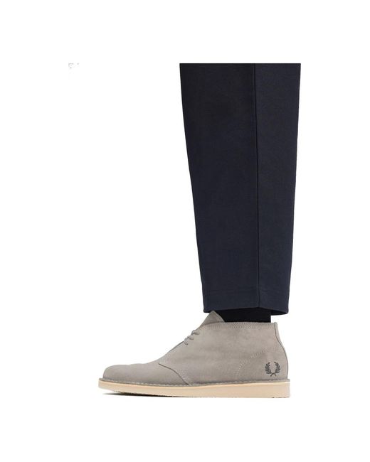 Fred Perry Gray Lace-Up Boots for men