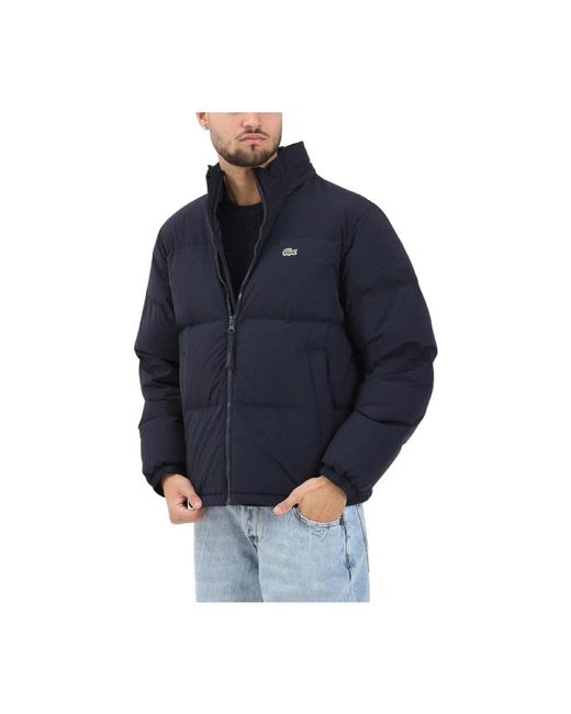 Lacoste Jassen ,Blauw ,Leer Blouson Jacket in het Blue voor heren