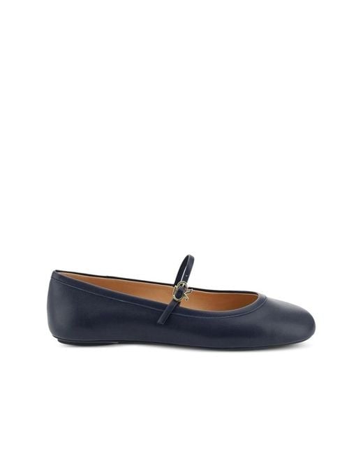 Gianvito Rossi Blue Fabric Ballet Flats
