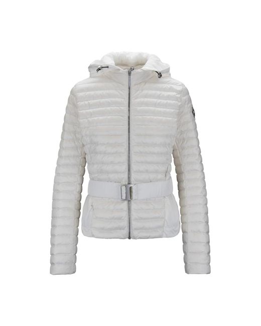 Colmar Jassen ,Wit ,Kort Donsjack Met Hoge Kraag in het Gray