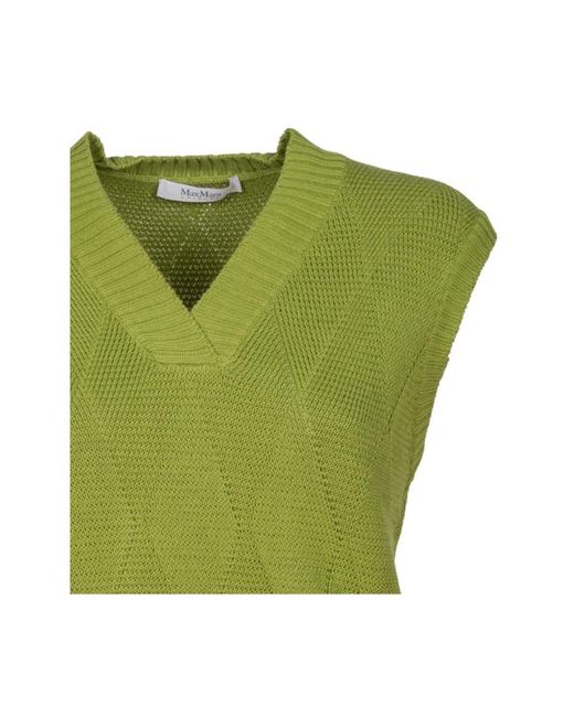 Max Mara Green V-Neck Knitwear