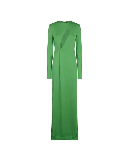 Tom Ford Kleedjes ,Groen ,Lange Mouw Slash Front Avondjurk in het Green