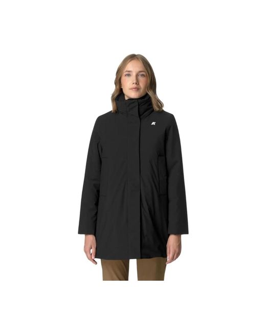 K-Way Jassen ,Zwart ,Polyester Marla St Warm Jas Zwart in het Black