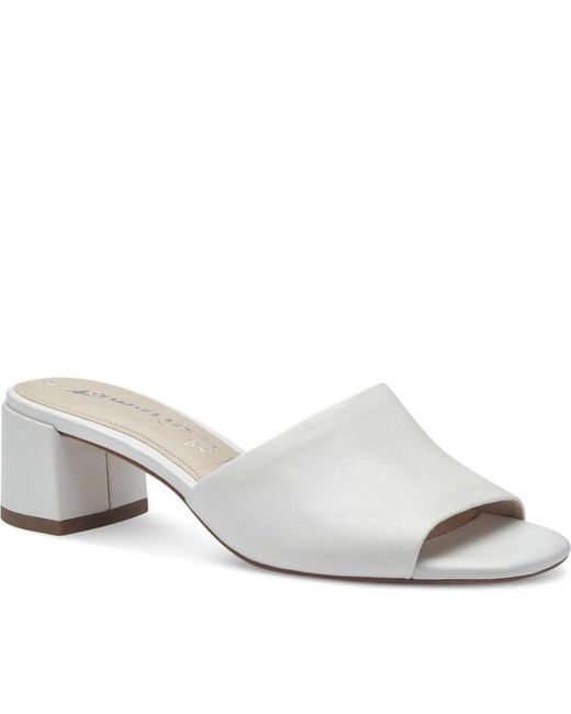 Tamaris White Heeled Mules