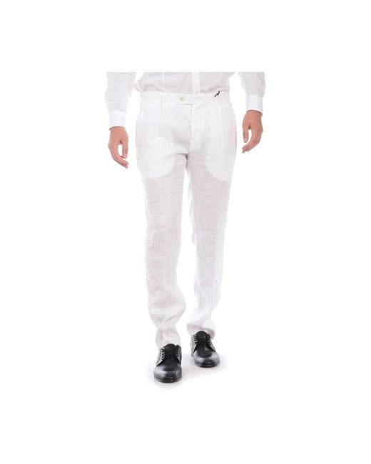 Daniele Alessandrini White Slim-Fit Trousers for men