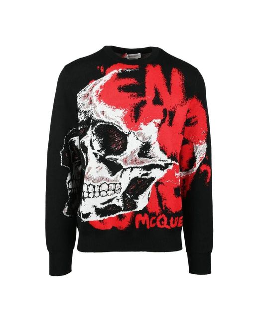 Alexander McQueen Black Round-Neck Knitwear for men