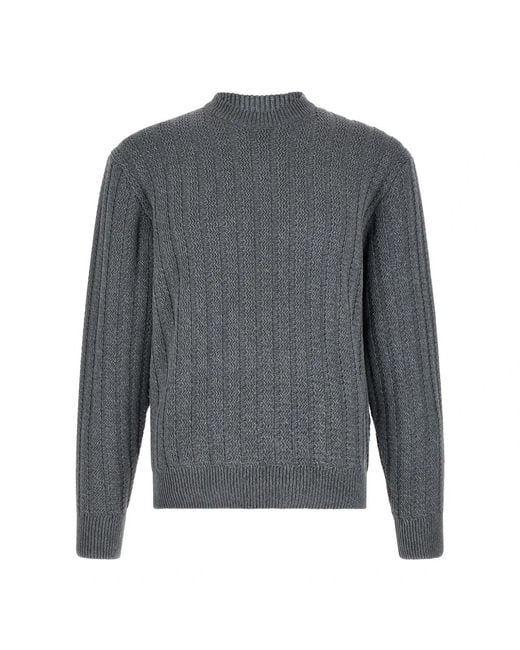 HUGO Gray Round-Neck Knitwear for men