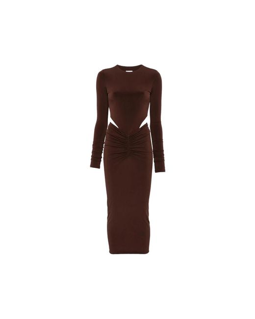 ANDAMANE Heloise Cut Out Midi Jurk in het Brown