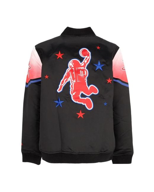 KTZ Jassen ,Zwart ,Leer Nba Ce Snap Satin Jacket Houroc in het Black voor heren