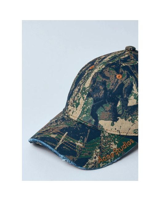 Acne Logo Baseball Cap in het Green