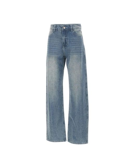 Twentyfourhaitch Blue Wide Jeans