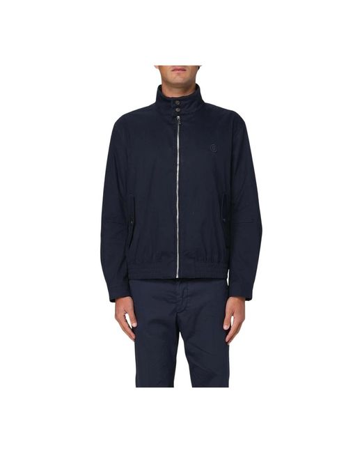HUGO Blauer Wollmisch Boss Mantel in Blue für Herren