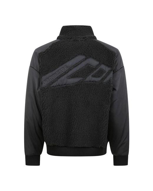 DSquared² Teddy Effect Hoge Hals Jas in het Black voor heren