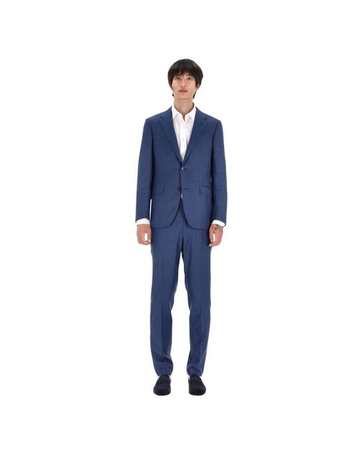 Zegna Blue Single Breasted Suits for men