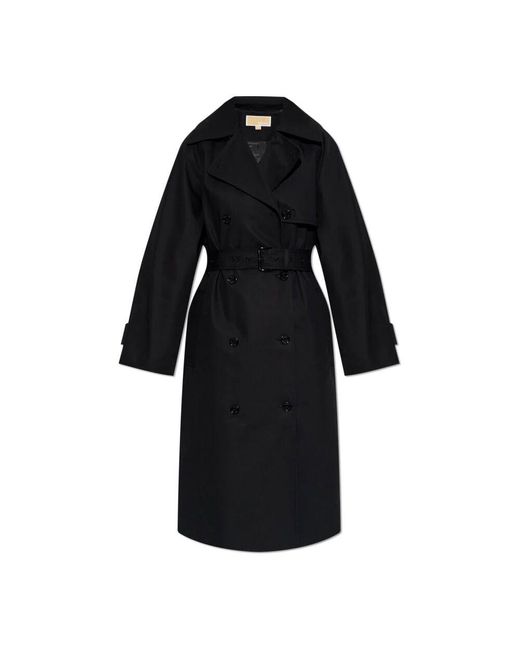 Michael Kors Black Baumwoll-trenchcoat mit gürtel