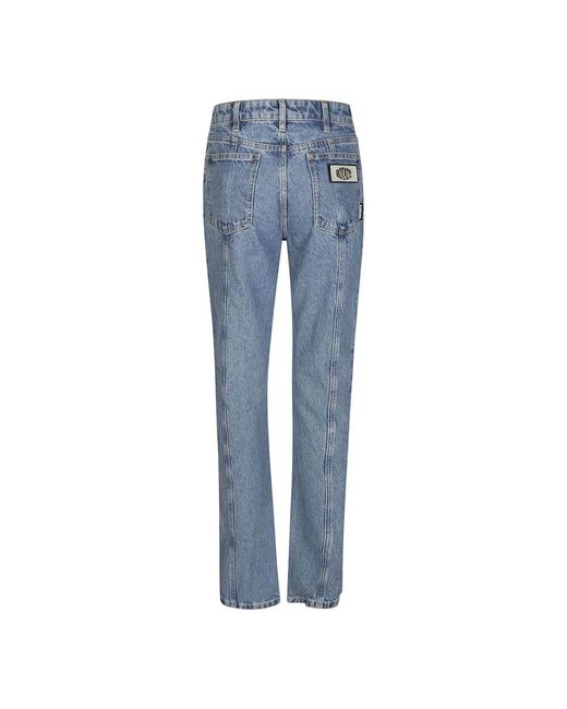 ROTATE BIRGER CHRISTENSEN Blue Slim-fit straight twill jeans