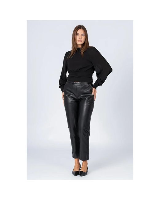 Kocca Overhemden ,Zwart ,Blouse Met Lange Mouwen En Ceintuureffect in het Black