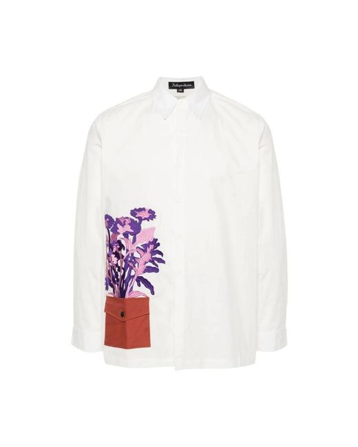 Camicia in cotone ricamata floreale di Kidsuper in White da Uomo