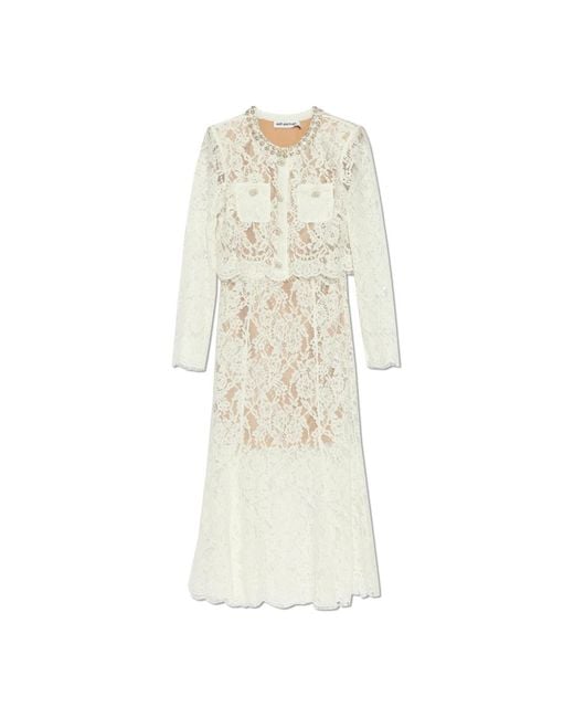 Self-Portrait Midi Dresses in het Natural