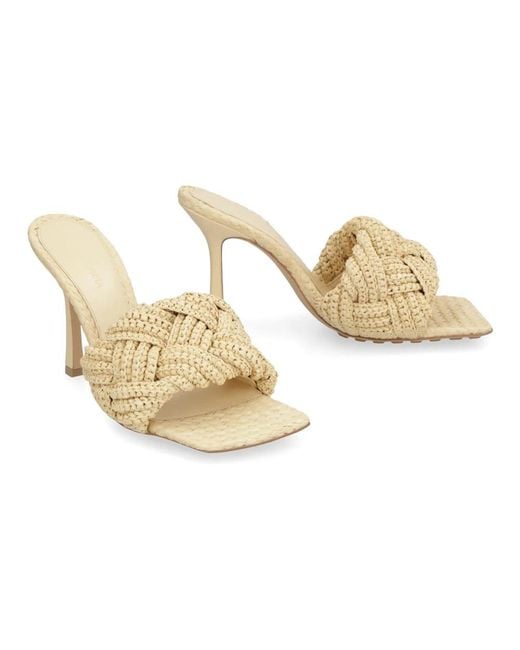 Bottega Veneta White Heeled Mules