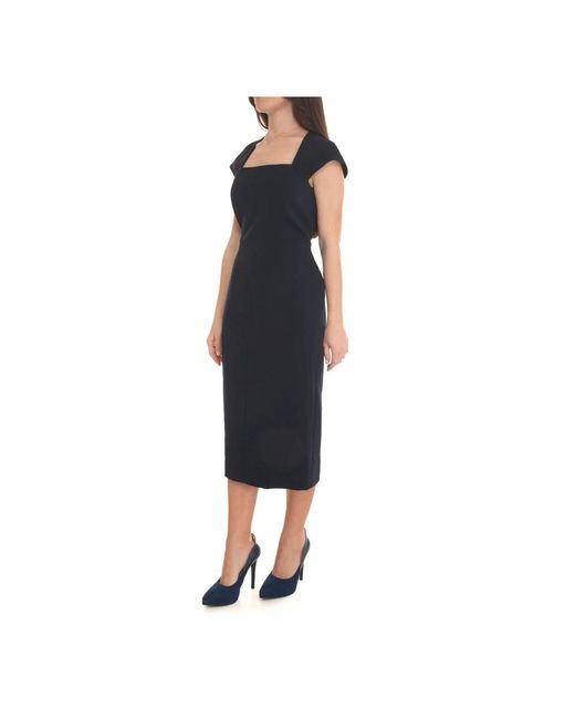 Max Mara Kleedjes ,Blauw ,Polyester Cady Stretch Sheath Jurk in het Blue